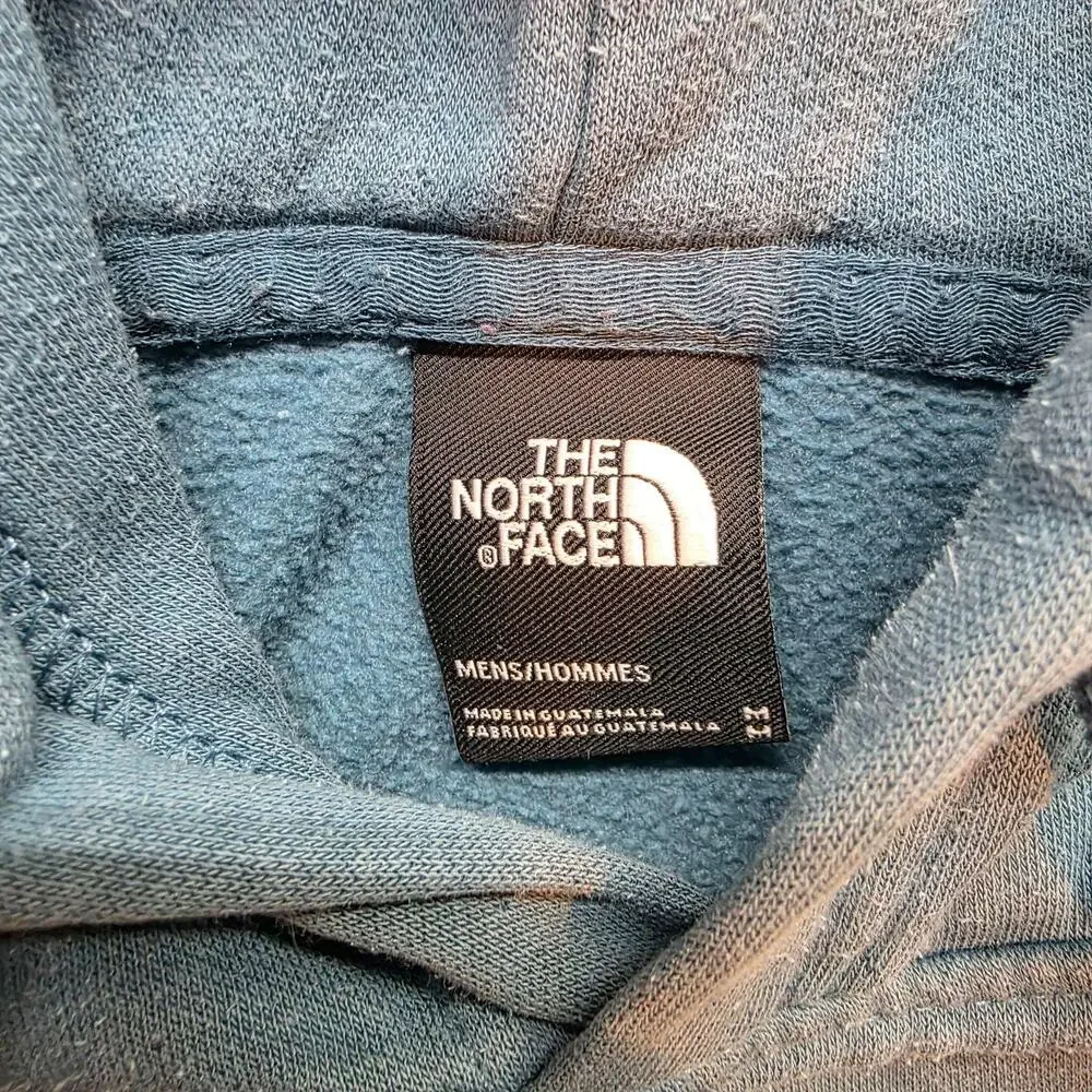 The North Face Hoodie Mens M Blue Fleece Graphic Kangaroo Pocket Sweatshirt